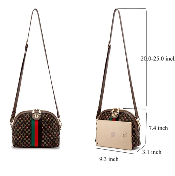 Adorable Monogram Brown and Tan Dome Shape Crossbody - Picture 5 of 6